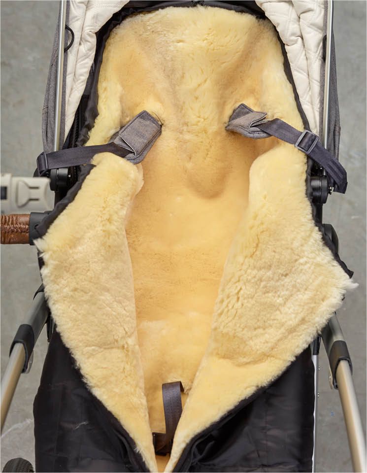 Naturally SheepSkins - Polární fusak do kočárku z MERINO vlny   (1 zip) Barva: černá - obrázek 2