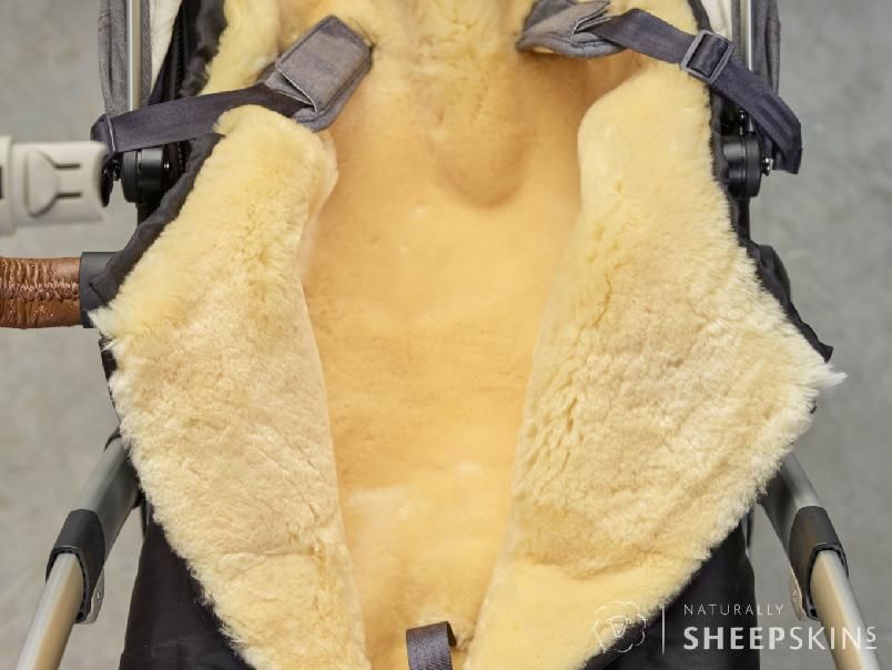Naturally SheepSkins - Polární fusak do kočárku z MERINO vlny   (1 zip) Barva: černá - obrázek 4