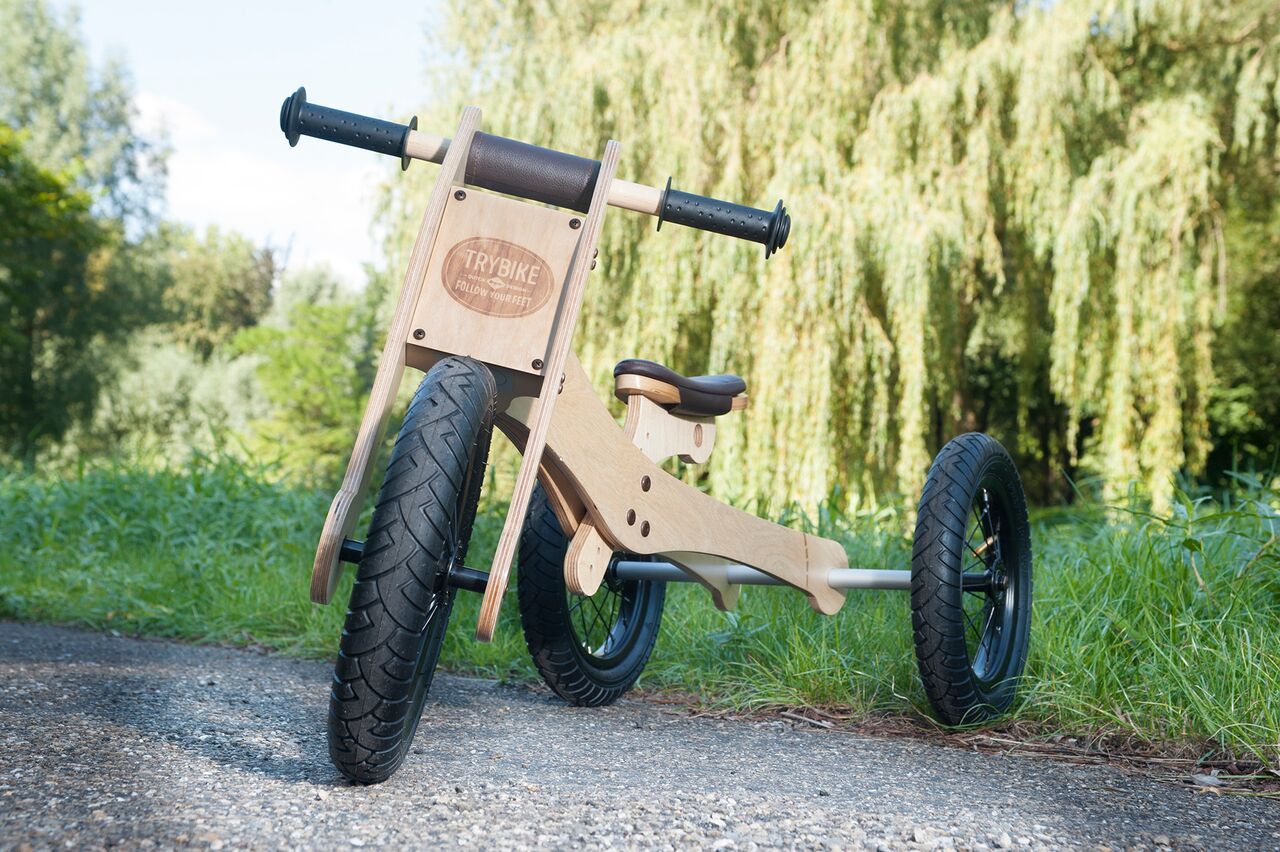 TRYBIKE dřevěné odrážedlo/tříkolka  4v1 ORANŽOVÁ - obrázek 9