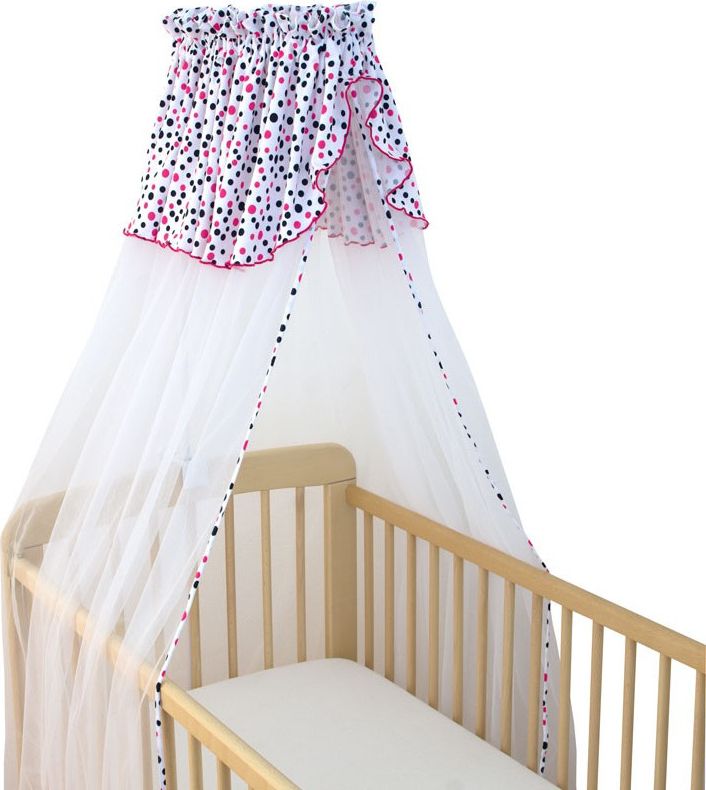 ESITO Nebesa nad postýlku puntík, Barva puntík růžová, Velikost 284 x 157 cm - obrázek 1