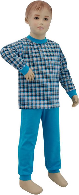 ESITO Chlapecké pyžamo tyrkysové kostky vel. 116 - 122, Barva tyrkysová kostka malá, Velikost 122 - obrázek 1