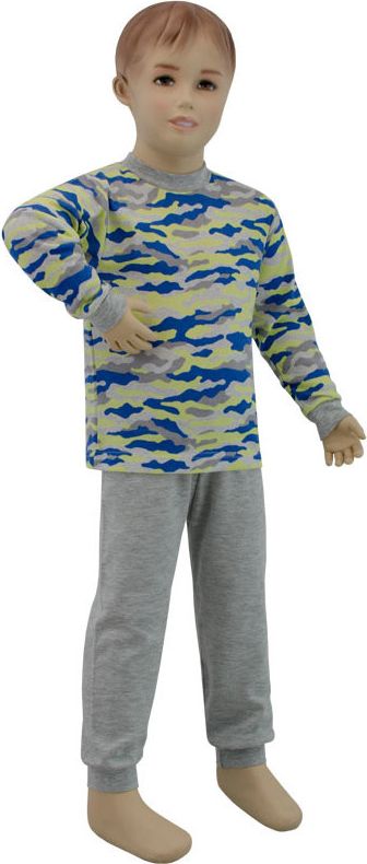 ESITO Chlapecké pyžamo žlutý maskáč vel. 86 - 110, Barva maskáč modrá / žlutá, Velikost 98 - obrázek 1