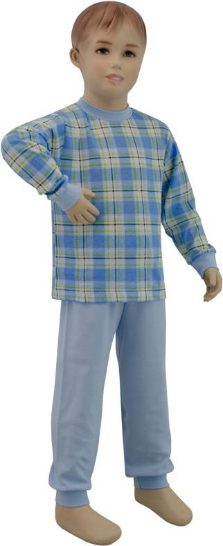 ESITO Chlapecké pyžamo modré kostky velké vel. 116 - 122, Barva kostka sv. modrá velká, Velikost 116 - obrázek 1
