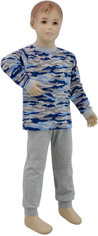 ESITO Chlapecké pyžamo modrý maskáč vel. 116 - 122, Barva maskáč modrá, Velikost 122 - obrázek 1