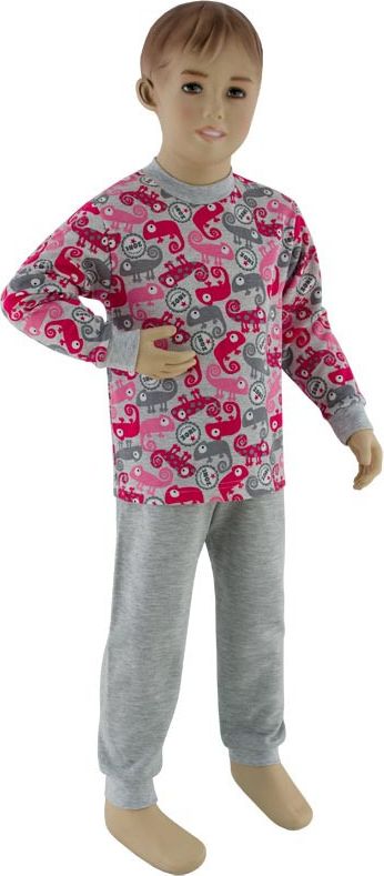 ESITO Dívčí pyžamo růžový chameleon vel. 116 - 122, Barva chameleon růžová, Velikost 116 - obrázek 1