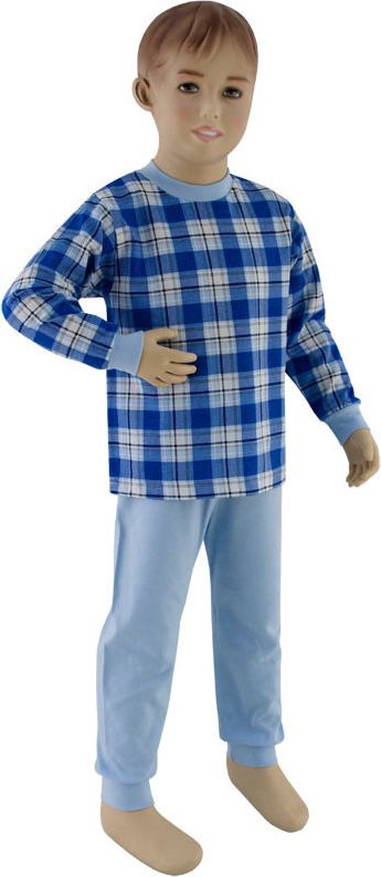 ESITO Chlapecké pyžamo tmavé modré kostky vel. 116 - 122, Barva tmavé modré kostky, Velikost 122 - obrázek 1