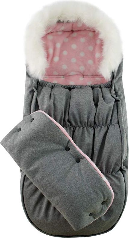 ESITO Rukávník na kočárek Magna softshell, Barva puntík růžová, Velikost 45 x 53 cm - obrázek 2