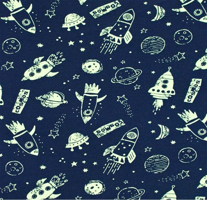 ESITO Dětské povlečení Rakety JERSEY, Barva zelená, Velikost 100x135, 60x40 cm - obrázek 2