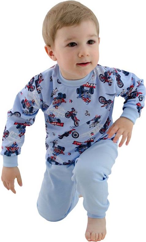 ESITO Chlapecké pyžamo Motorky vel. 92 - 110, Barva na modré, Velikost 86 - obrázek 1