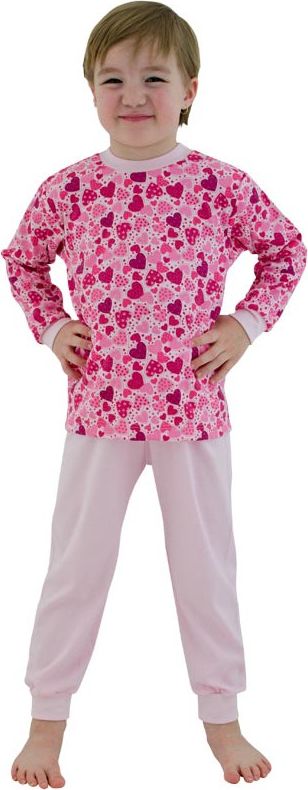 ESITO Dívčí pyžamo Srdíčka vel. 116 - 122, Barva malinová, Velikost 122 - obrázek 1