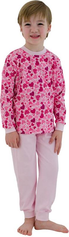 ESITO Dívčí pyžamo Srdíčka vel. 86 - 110, Barva malinová, Velikost 110 - obrázek 1