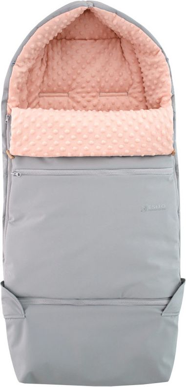 ESITO Fusak Soft DUO Minky, Barva šedá / lososová, Velikost 110 x 49 cm - obrázek 1