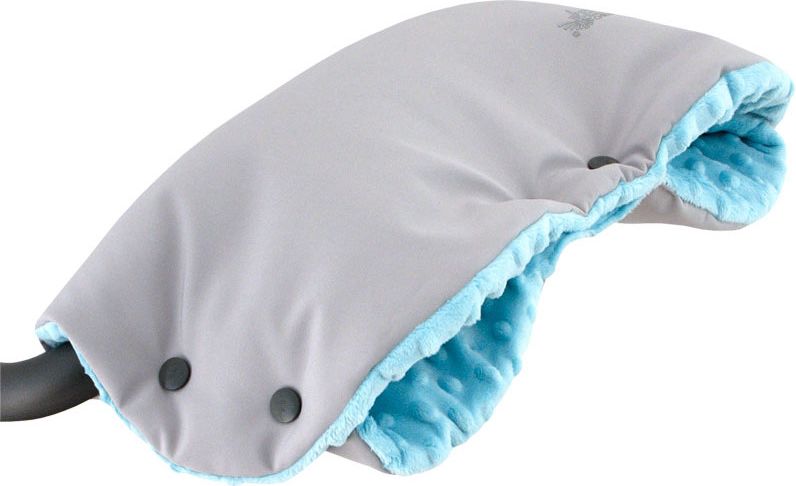 ESITO Rukávník ke kočárku Minky softshell, Barva šedá / modrá, Velikost 45 x 53 cm - obrázek 1