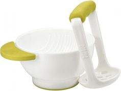 Miska dětská - S MAČKÁTKEM PUREE bílá se zelenou - Nuk - obrázek 1