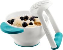 Miska dětská - S MAČKÁTKEM PUREE bílá se zelenou - Nuk - obrázek 2