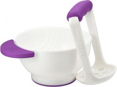 Miska dětská - S MAČKÁTKEM PUREE bílá s fialovou - Nuk - obrázek 1