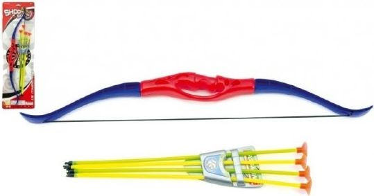Luk+4 šípy s přísavkami plast 57cm na kartě - obrázek 1