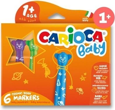 Carioca Dětské fixy 42815 Baby Teddy Marker 6 ks - obrázek 1
