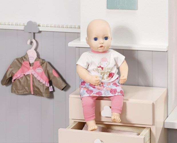 Zapf Creation Baby Annabell Oblečení s bundou 43 cm - hnědo-růžová bunda s kapucí - obrázek 4