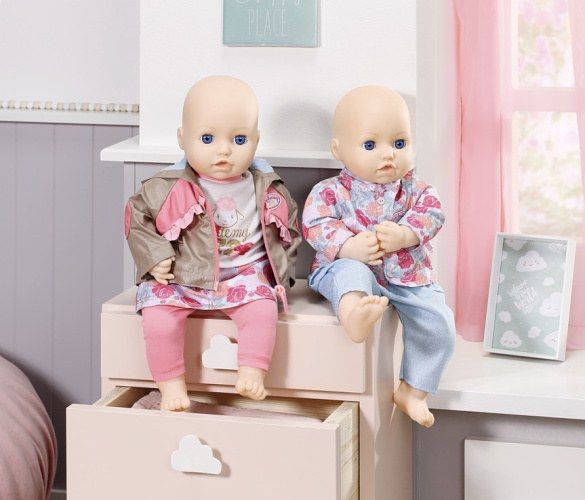 Zapf Creation Baby Annabell Oblečení s bundou 43 cm - hnědo-růžová bunda s kapucí - obrázek 6