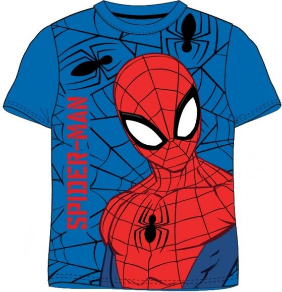 E plus M - Chlapecké / dětské bavlněné tričko s krátkým rukávem SPIDERMAN MARVEL - modré 122 - obrázek 1