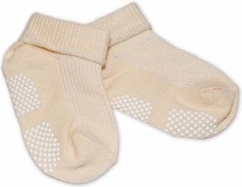 Kojenecké ponožky Risocks protiskluzové - béžové - obrázek 1