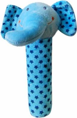 BOBA BABY Edukační plyšová hračka pískací - slon modrý, 1 ks - obrázek 1