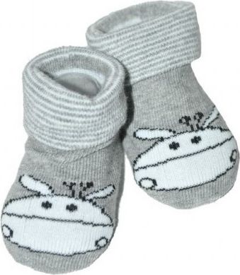 Kojenecké ponožky Risocks protiskluzové - Žirafka, šedé - obrázek 1
