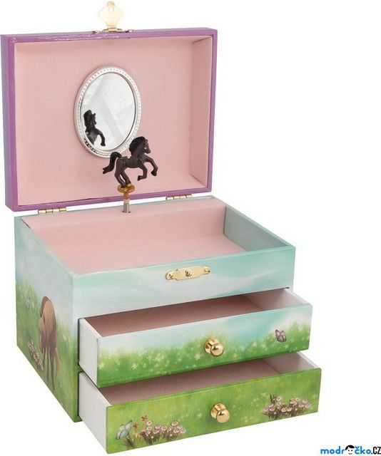 Šperkovnice - Hrací skříňka, Koník s dívenkou (Goki) - obrázek 1