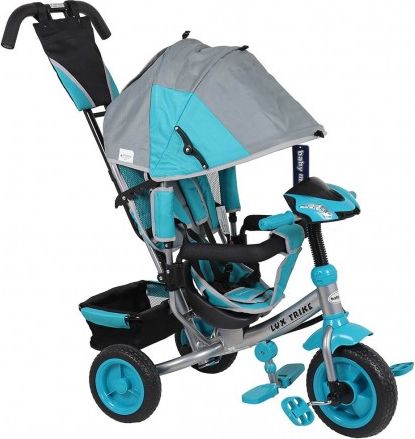 Dětská tříkolka s LED světly Baby Mix Lux Trike šedo-modrá, Modrá - obrázek 1