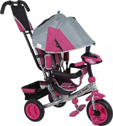 Dětská tříkolka s LED světly Baby Mix Lux Trike šedo-růžová, Růžová - obrázek 1