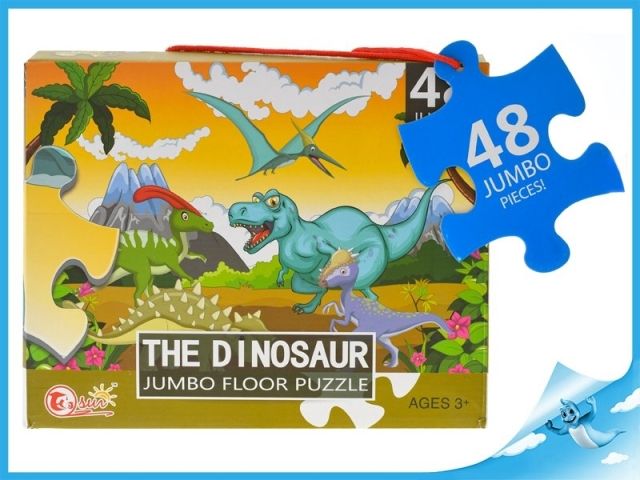 Puzzle dinosauři 90x60cm 48dílků v krabičce - obrázek 1