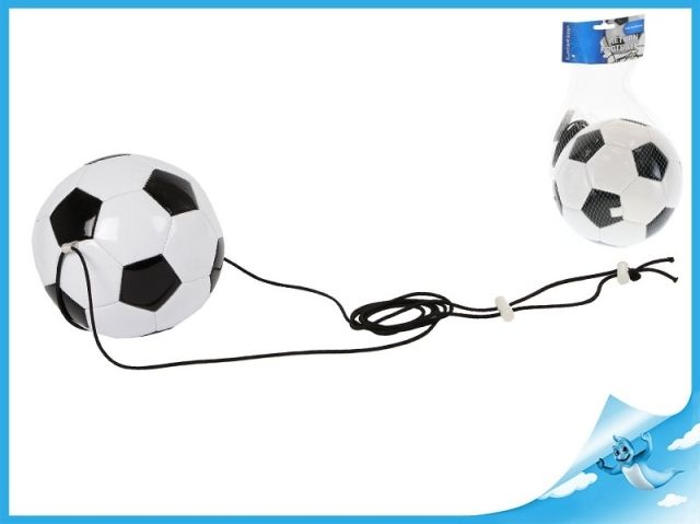 Fotbalový trenažér míč 19cm na pružném laně v síťce - obrázek 1