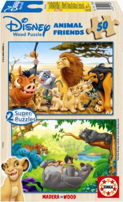 EDUCA Dřevěné puzzle Zvířecí kamarádi 2x50 dílků - obrázek 1