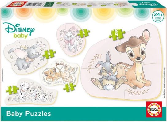 EDUCA Baby puzzle Disney zvířátka 5v1 (3-5 dílků) - obrázek 1