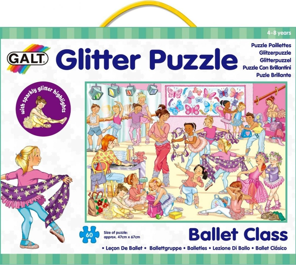 Galt Puzzle třpytivé Baletní třída 60 dílků - obrázek 1