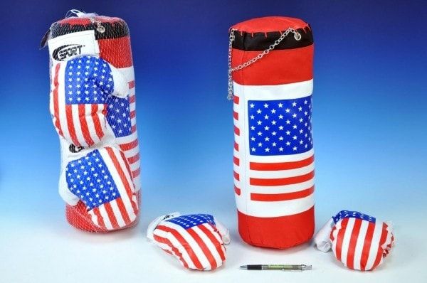 Boxovací pytel + rukavice v sítce 45x15cm - obrázek 2