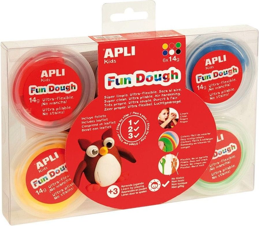 Apli Modelovací hmota Fun Dough/ 6 barev á 14 gr - obrázek 1