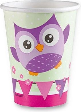 Amscan Papírové kelímky Happy Owl objem 0,25 l, 8 ks - obrázek 1