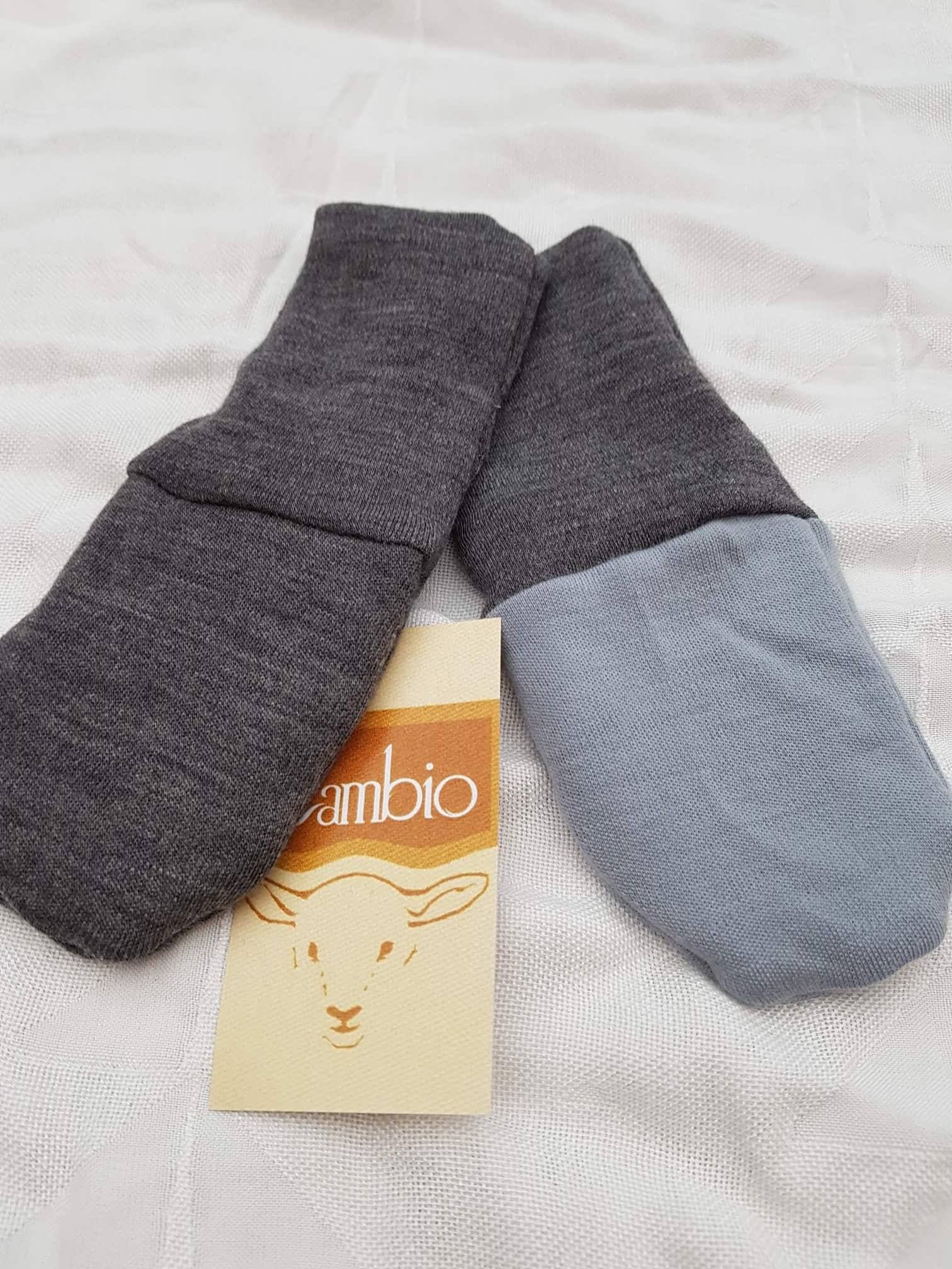 Merino rukavičky, oboustranné - světle šedé/tmavě šedé - obrázek 1