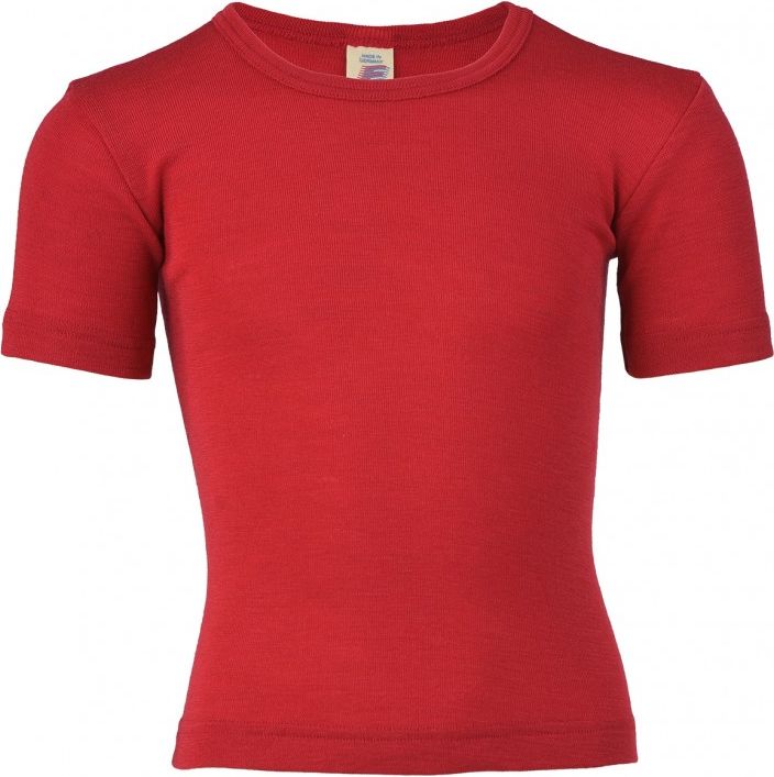 Merino/hedvábí tričko Engel - cherry - 128 - obrázek 1
