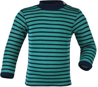 Merino/hedvábí tričko Engel, dl. rukáv - modré - 98/104 - obrázek 1