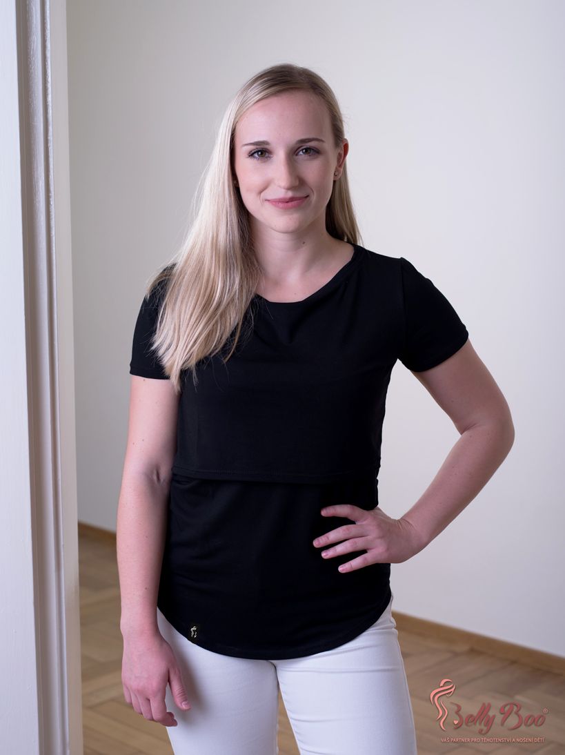 BellyBoo® Bamboo - Kojící tričko - černé - obrázek 1