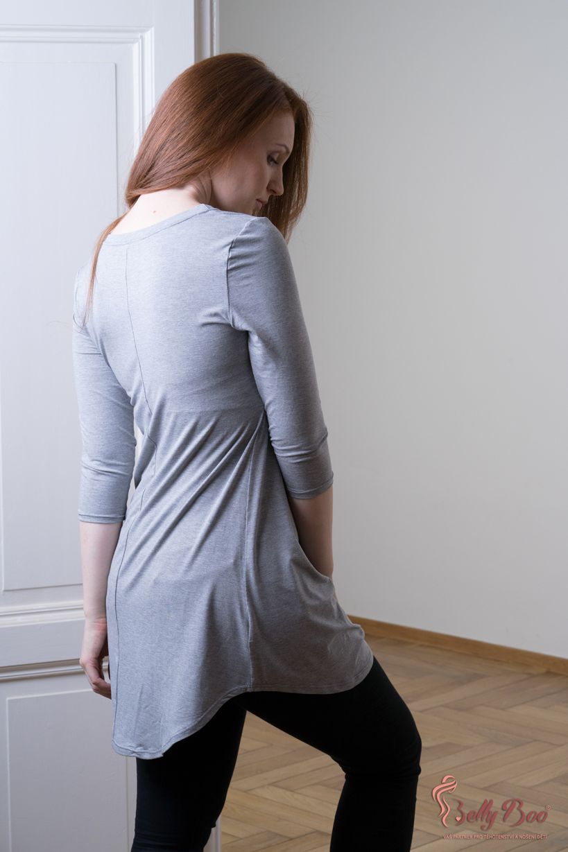 BellyBoo® Bamboo - Kojící tričko/šaty - šedé - obrázek 2