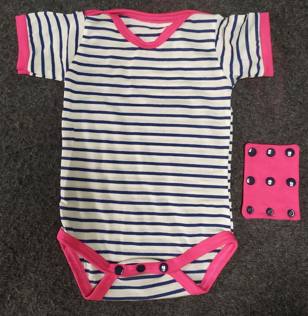 Rostoucí merino/hedvábí body Lambio - růžová - obrázek 1