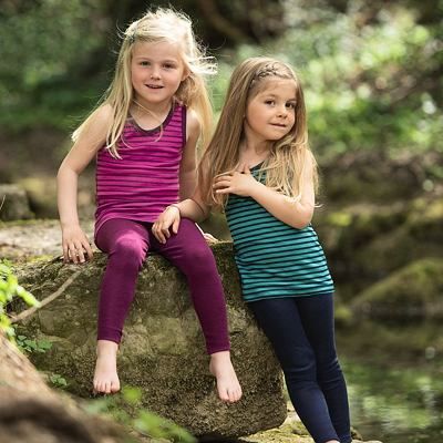 Merino/hedvábí tílko Engel - malinové s proužkem - obrázek 2