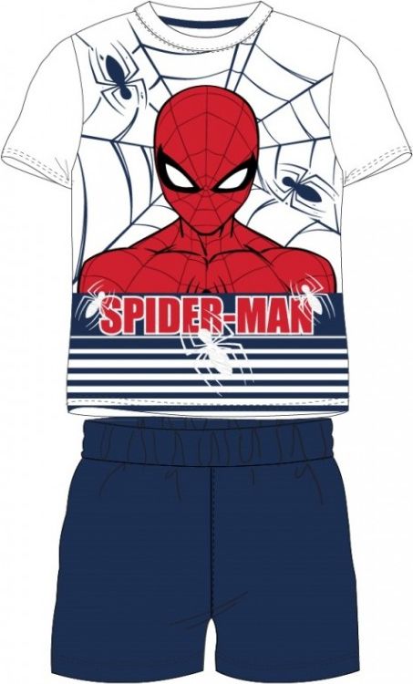 E plus M - Chlapecké / dětské bavlněné letní pyžamo Spiderman MARVEL - tm. modré 116 - obrázek 1