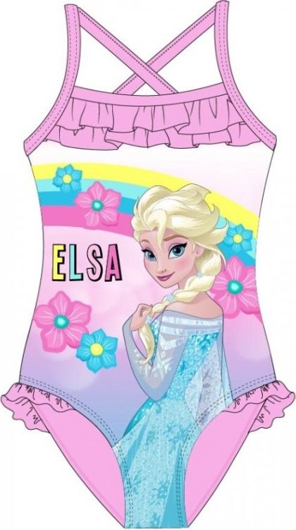 E plus M - Dívčí / dětské jednodílné plavky Ledové království FROZEN  Elsa - sv.růžové 116 - 122 - obrázek 1