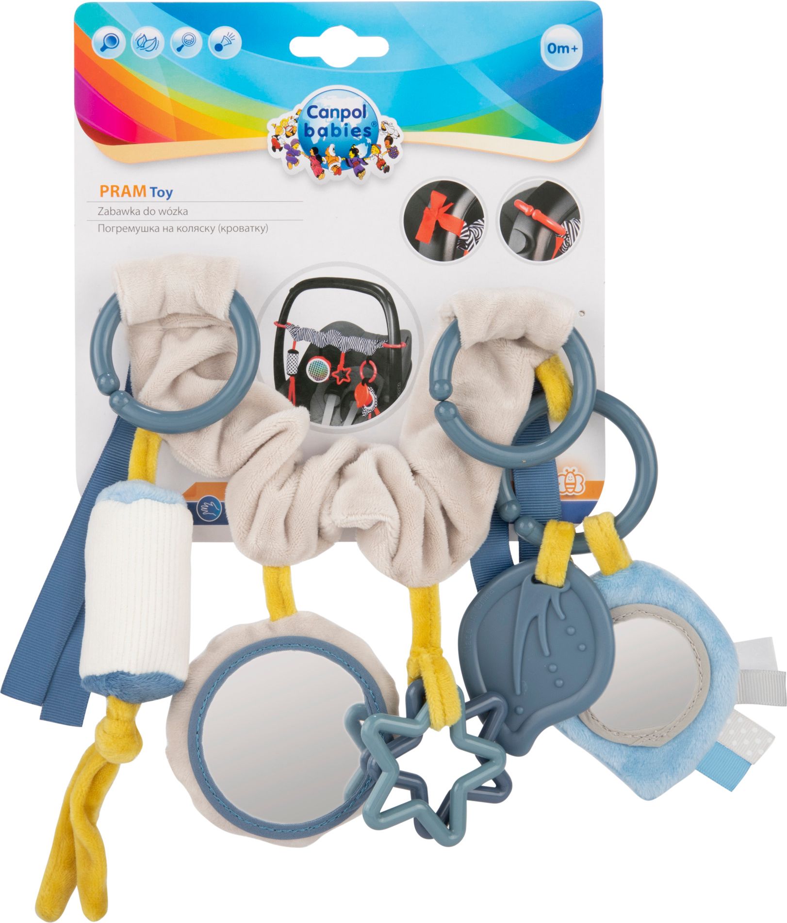 Canpol babies Závěsná hračka na kočárek/autosedačku Pastel Friends šedá - obrázek 2