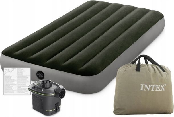 Intex 64777 Nafukovací postel Dura-Beam Twin Prestige 99 x 191 x 25 cm s ruční pumpou na baterie - obrázek 4